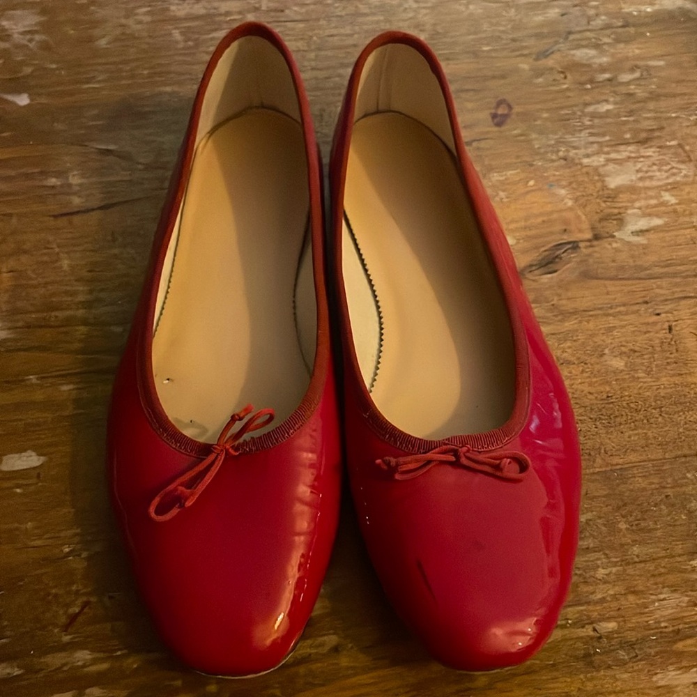 Red ballet flats J. Crew